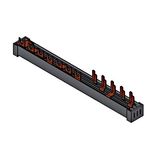 Busbar, 1xRCCB 4-pole, 1 MCB 3-pole, 5 MCB 1+N/1 MW, 12MW