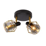 NILA Ceiling spotlight 2x E14/25W Black/Smoke glas