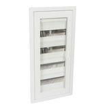Flush-mounting cabinet Nedbox - transparent door - 4 rows - 48+8 modules