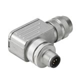 Round plug (field customisable), pin, 90&deg;, Screw connection, M12, 