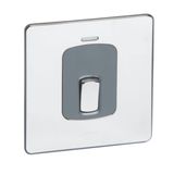 Synergy Sleek 20A Double Pole Control Switch with LED Power Indicator Polished Stainless Steel