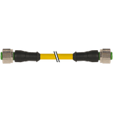 M12 female 0° / M12 female 0° A-cod. PUR 5x0.34 ye +drag ch. 0.6m