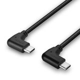 1m USB 2.0 Type C Cable, 2 x 90° Right Angle USB Type C Male to Male