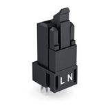 Socket for PCBs straight 2-pole black