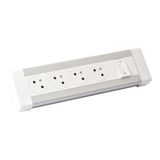 054604 Wired desk block equipped with 3 2P+E Surface sockets and 2 RJ45 category 6 FTP sockets