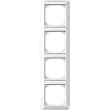 1-M frame, 4-fold with label holder, vertical mounting, polar white glossy