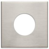 Plate 2M f/socket metal brushed nickel