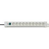 Premium-Line extension socket 10-way light grey 3m H05VV-F 3G1,5