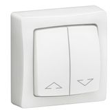 Double switch for roller shutters Complete surface-mounted switchgear with automatic terminals - white