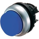 Illuminated pushbutton actuator, RMQ-Titan, Extended, momentary, Blue, Blank, Bezel: titanium