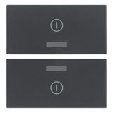 Two half-buttons 2M I/O symbols grey