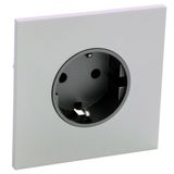 Art d'Arnould univers Epure single standard schuko power socket 2P+E 16A 250V - Satin steel