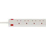 4-way extension lead with neon indicator white 5m H05VV-F 3G1,25 *GB*