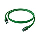 DualBoot PushPull Patch Cord, Cat.6a, Shielded, Green, 2m