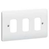 Synergy Grid 2 Gang 3 Module Front Plate White