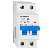 Miniature Circuit Breaker (MCB) AMPARO 6kA, C 20A, 2-pole