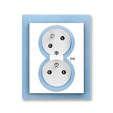 5583M-C02357 41 Double socket outlet with earthing pins, shuttered, with turned upper cavity, with surge protection