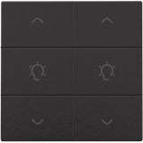 Double dimming control for Niko Home Control, piano black coated