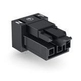 Socket for PCBs angled 3-pole black