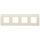 N2274 CB Frame 4-gang / 2+2+2+2-modules - Noble - White Glass