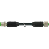 M12 male 0°/M12 female 0° A-cod. shielded PUR 4x0.34 shielded bk  3.5m