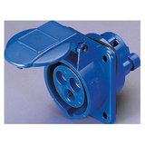 10° ANGLED FLUSH-MOUNTING SOCKET-OUTLET - 2P+E 16A 200-250V 50/60HZ - BLUE - 6H - SCREW WIRING