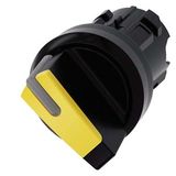 3SU1002-2BF30-0AA0-Z Y12 Selector switch, illuminable, 22 mm, round, plastic, yellow, selector switch, short, 2 switch positions O-I, latching, actuating angle 90°, 10:30h/13:30h, with laser labeling,