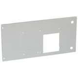 Metal faceplate XL³ 4000 - DPX 630 draw-out - horizontal - hinges and locks