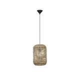 Dried Water Hyacinth   Black Fabric Wire & Base   LED E27 1x12 Watt 230 Volt   IP20 Bulb Excluded  D: 27 H1: 42.5 H2: 185 cm Adjustable height