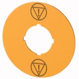 Label, emergency switching off, yellow, D = 60 mm, with IEC60417-5638 symbol