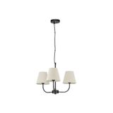 Black Metal   & Cream Fabric Shade   LED E27 3x12 Watt 230 Volt  IP20 Bulb Excluded  D: 52 H1: 38 H2: 98 cm Adjustable Height