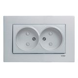 Novella-Trenda Silver Two Gang Socket Child Protection