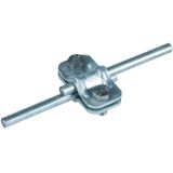 UNI disconnecting clamp, St/tZn for 2x Rd 8-10mm