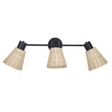 DE-0221-NAT Ceiling fixture IP20 NATURE E27 15W Black Natural rattan