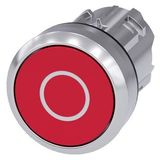 Pushbutton, 22 mm, round, metal, shiny, red, inscription: O, pushbutton,...3SU1050-0AB20-0AD0-Z X90