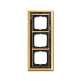 1723-833-500 Cover Frame 3gang(s) polished brass decor anthracite - Busch-Dynasty