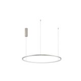 Triac Dimmable Brushed Champagne Silver Aluminium   & Acrylic  LED 46 Watt 230 Volt   1708Lm 3000K IP20   D: 80 H: 200 cm Adjustable Height