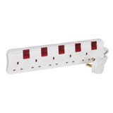 Multi-Outlet Extension Sockets British Standard 5X2P+E + 5 switches Illuminated British Standard plug + 5M cable length