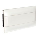 Practibox S flush-mounting DIN cabinet for masonry wall - 1 row of 18 modules - White door