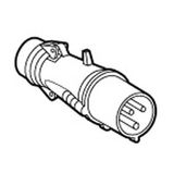 FICHE DROITE 2P+T 63A 230V CAOUTCHOUC