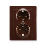 5512J-C03459 H1 Double socket outlet with earthing contacts, shuttered