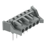 Female connector for rail-mount terminal blocks 0.6 x 1 mm pins angled