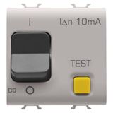 RESIDUAL CURRENT BREAKER WITH OVERCURRENT PROTECTION - C CHARACTERISTIC - CLASS A - 1P+N 6A 230Vac 10mA - 2 MODULES - NATURAL SATIN BEIGE - CHORUSMART