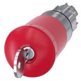 EMERGENCY STOP mushroom pushbutton, 22 mm, round, metal, shiny, red,…3SU1050-1HR20-0AA0-Z X90