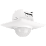 Presence detector, 230 V, master, 14 m, with potential-free contact, square, for flush-mounting box, white