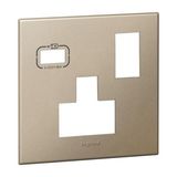 575472 Plate 1 gang multistandard switched socket + USB a champagne