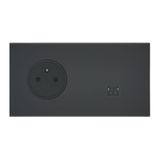 Art d'Arnould universe Epure 2P+E power socket and RJ45 socket - matte black