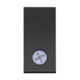 CLASSIA - 1WAY SWITCH ILL. FAN SYMBOL BLACK