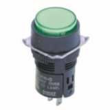 Indicator dia. 16 mm, round, green, LED 24 VAC/VDC, IP65, solder termi M16 7142M