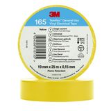 3M™ Temflex™ Vinyl Electrical Tape 165, Yellow, 19 mm x 25 m, 100 Roll